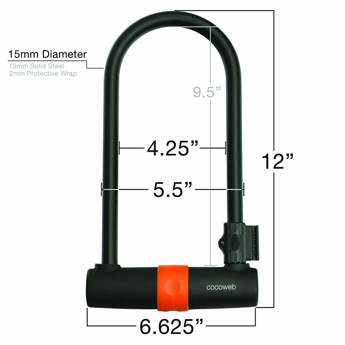 New COCOWEB Armbar U Shape BIKE LOCK w/ Lotuslock Flex Loop Cable HEAVY DUTY NIB
