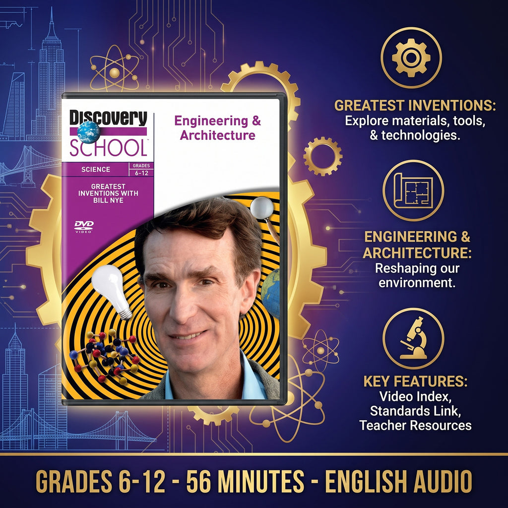 GREATEST INVENTIONS w/ BILL NYE Engineering & Architecture DVD Sealed RARE OOP