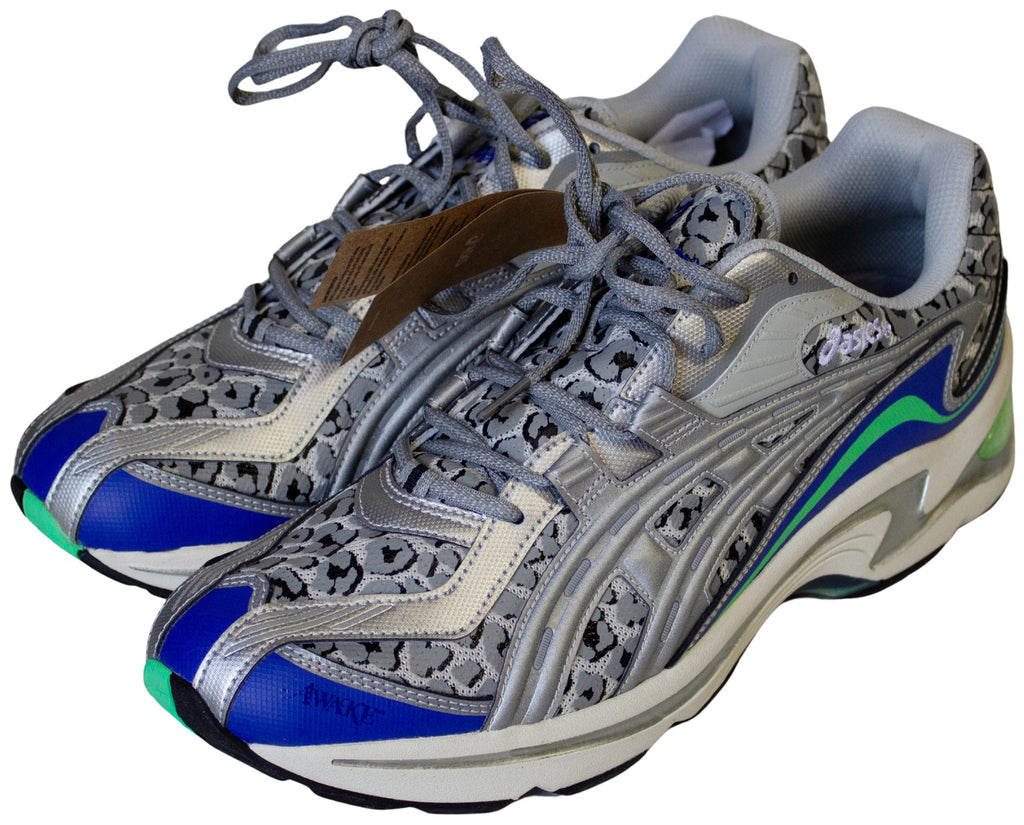 New AWAKE NY x ASICS GEL-PRELEUS SHOES Size 12 Silver Blue Leopard NIB 940015010