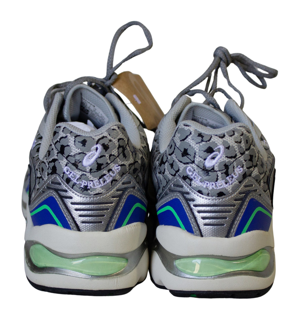 New AWAKE NY x ASICS GEL-PRELEUS SHOES Size 12 Silver Blue Leopard NIB 940015010