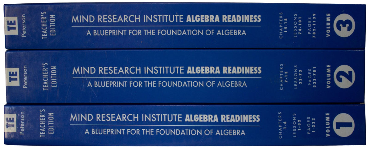 ALGEBRA READINESS PROGRAM Teacher/Student BOOK SET Mind Research Institute