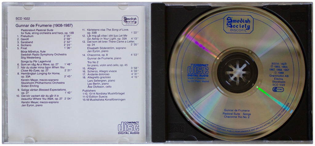 GUNNAR DE FRUMERIE CD Pastoral Suite OOP 1988 Swedish Society SCD 1022 RARE !