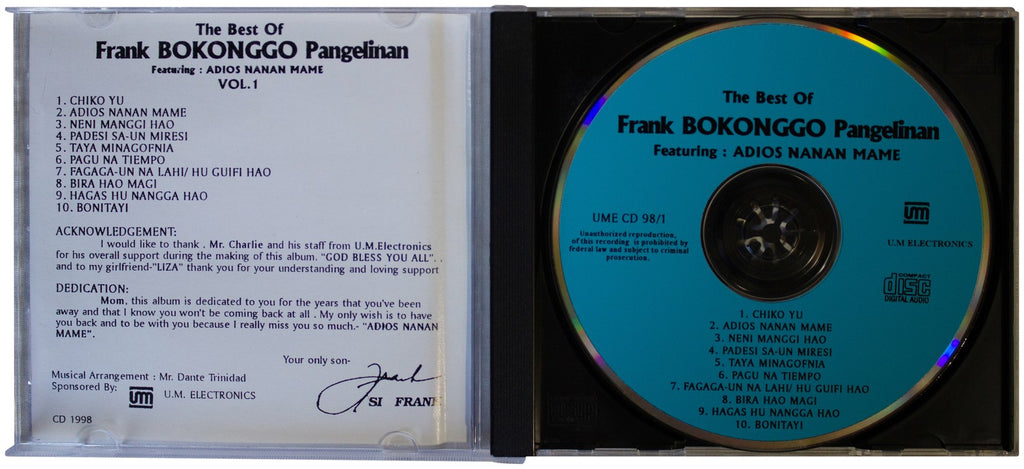 FRANK M. PANGELINAN Best Of Vol. 1: Bokonngo CD Chamorro Saipan Guam OOP RARE !!