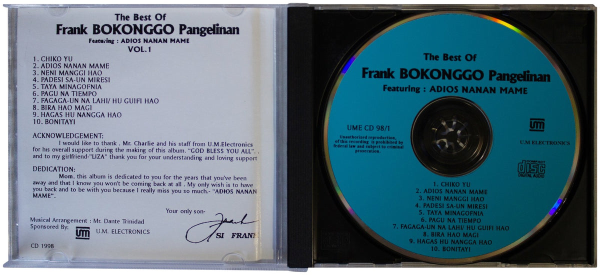 FRANK M. PANGELINAN Best Of Vol. 1: Bokonngo CD Chamorro Saipan Guam OOP RARE !!