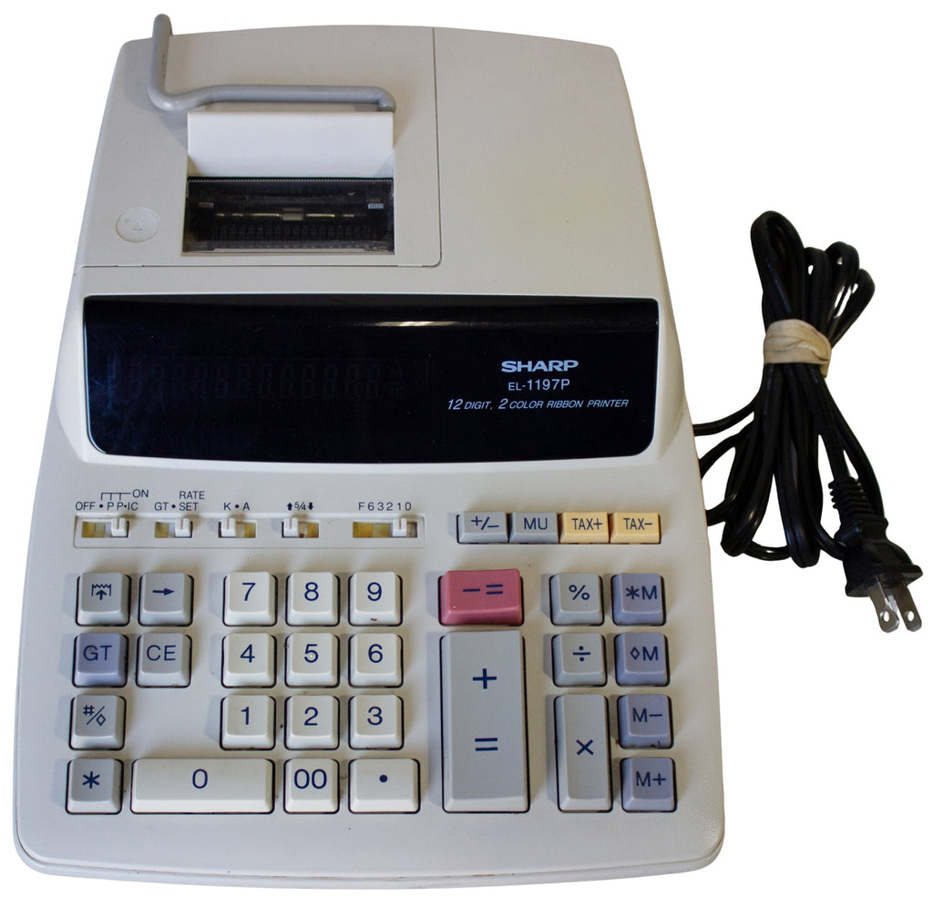 SHARP EL-1197P CALCULATOR Desktop Heavy Duty 12-Digit 2-Color Ribbon Printer VGC