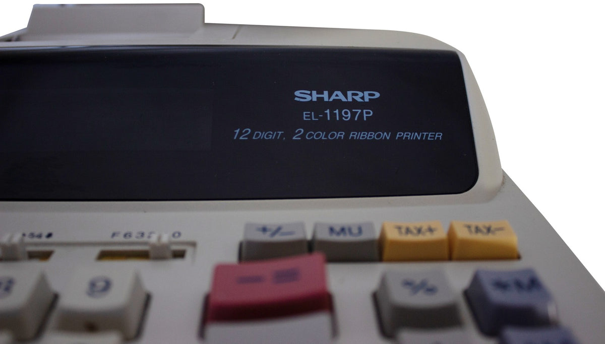 SHARP EL-1197P CALCULATOR Desktop Heavy Duty 12-Digit 2-Color Ribbon Printer VGC