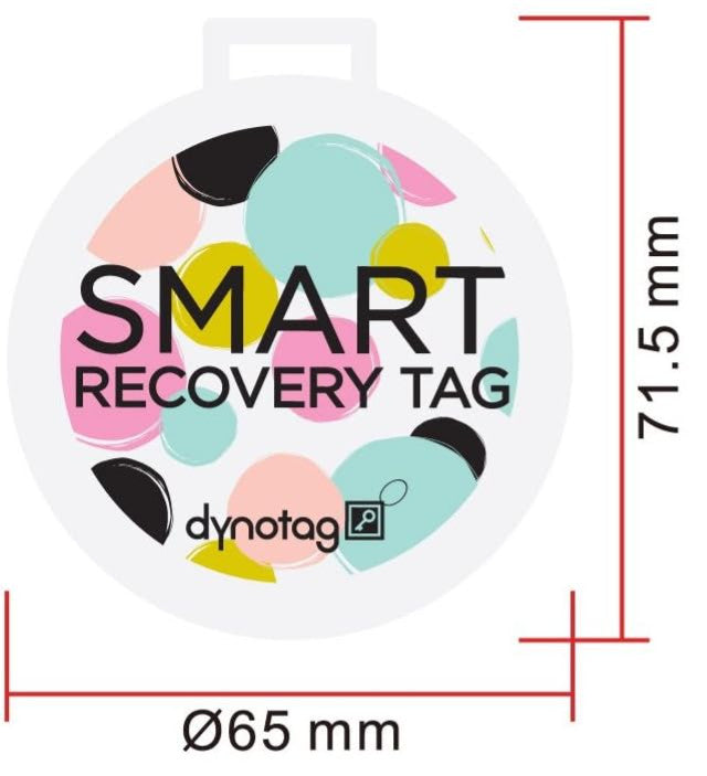 New DYNOTAG SMART LUGGAGE Travel ID TAG Web Enabled w/ Deluxe Braided Steel Loop